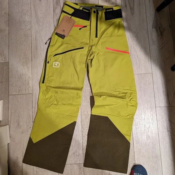 Brand New Ortovox 3L DEEP SHELL  PANTS in "Dirty Daisy" Women's Ski Snowboard - Picture 2 of 4